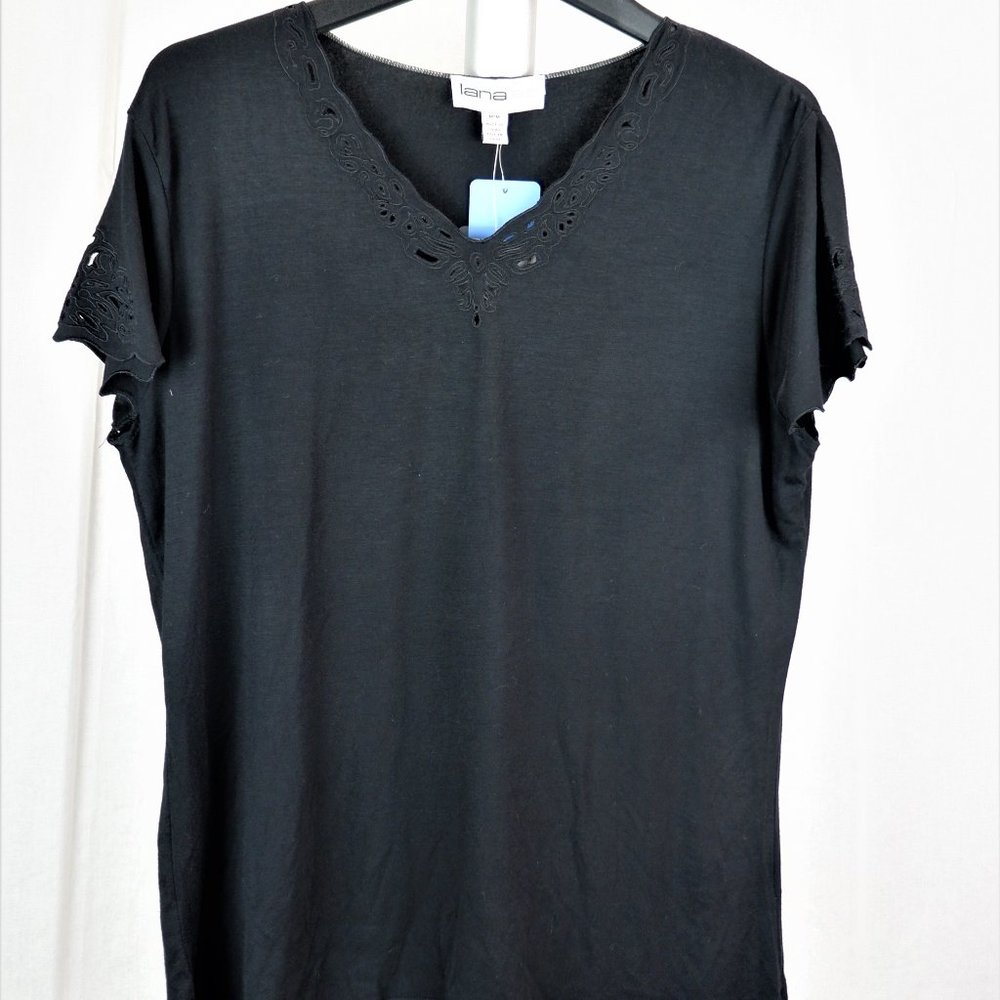 Lanalee Cap Sleeve Black Top - M